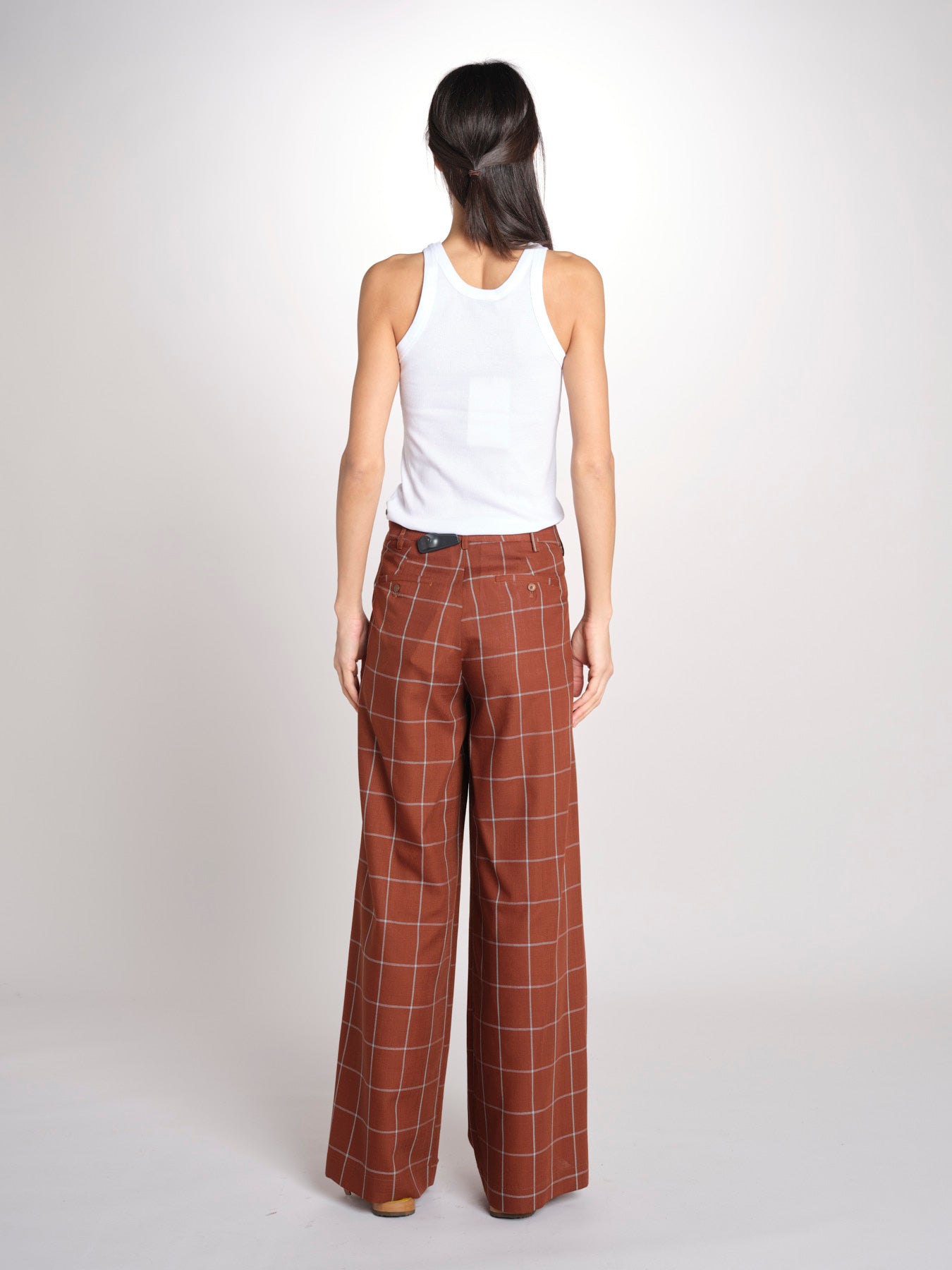 pantaloni check KATHERINE MJD217_LOVECH BURNT CHECK jejia 