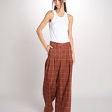 pantaloni check KATHERINE MJD217_LOVECH BURNT CHECK jejia 