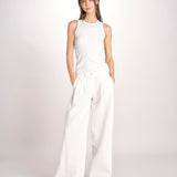 pantalone over effetto waffle KATHERINE MJD27_SHUKU3 WHITE WAFFLE jejia 