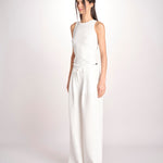 pantalone over effetto waffle KATHERINE MJD27_SHUKU3 WHITE WAFFLE jejia 