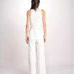 pantalone over effetto waffle KATHERINE MJD27_SHUKU3 WHITE WAFFLE jejia 