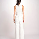 pantalone over effetto waffle KATHERINE MJD27_SHUKU3 WHITE WAFFLE jejia 