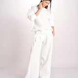 pantalone over effetto waffle KATHERINE MJD27_SHUKU3 WHITE WAFFLE jejia 