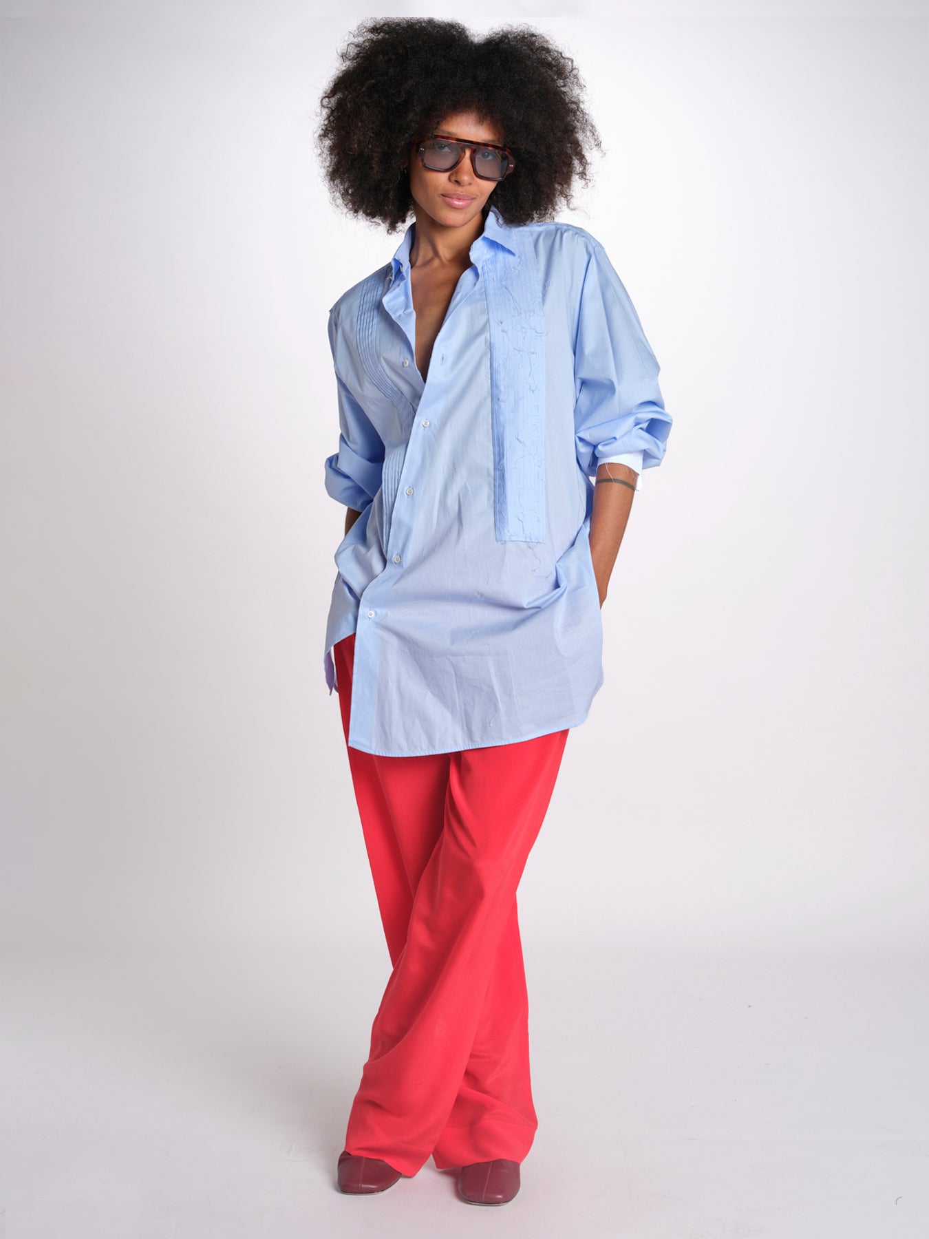 pantalone in seta MOSS MJD244 RED jejia 