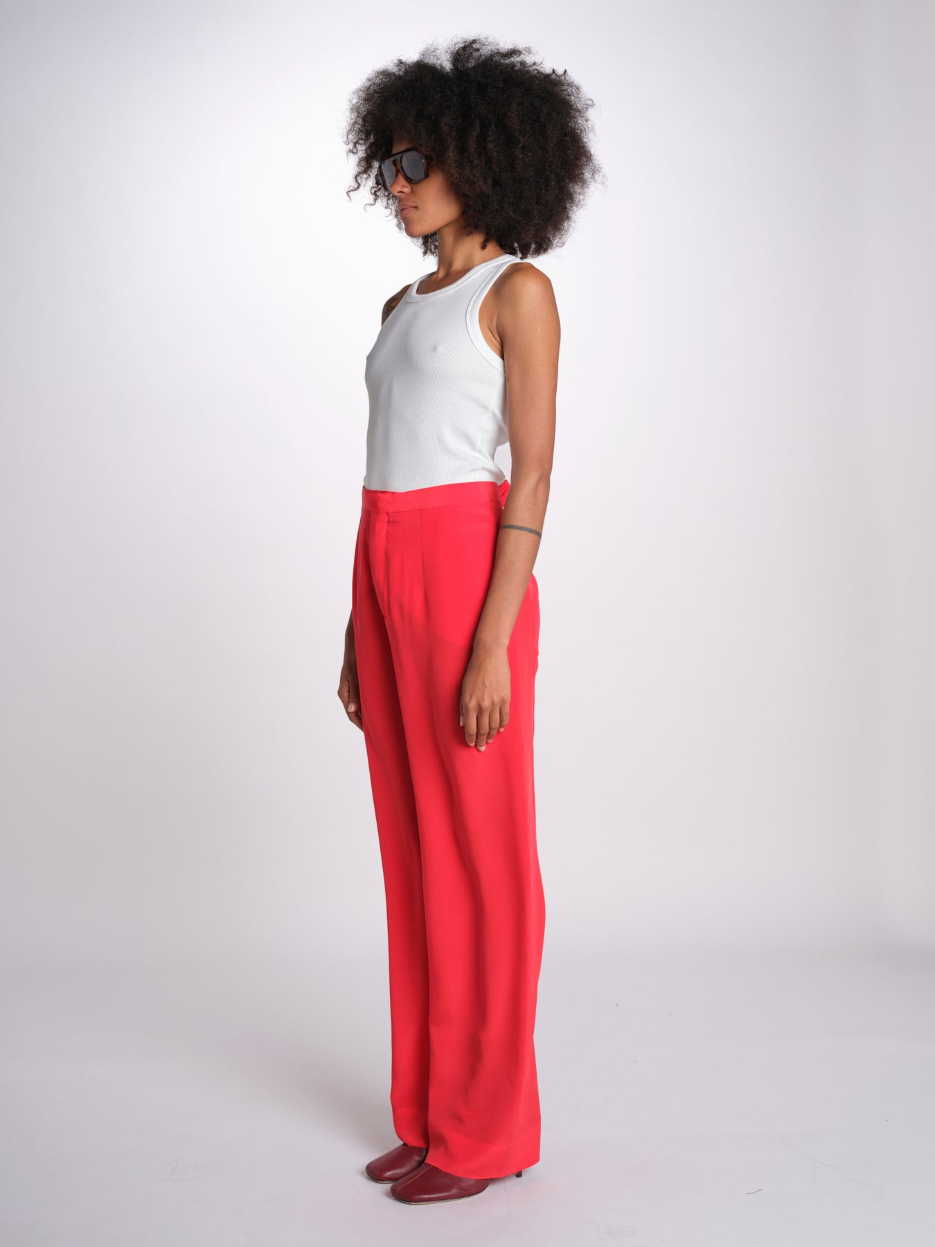 pantalone in seta MOSS MJD244 RED jejia 