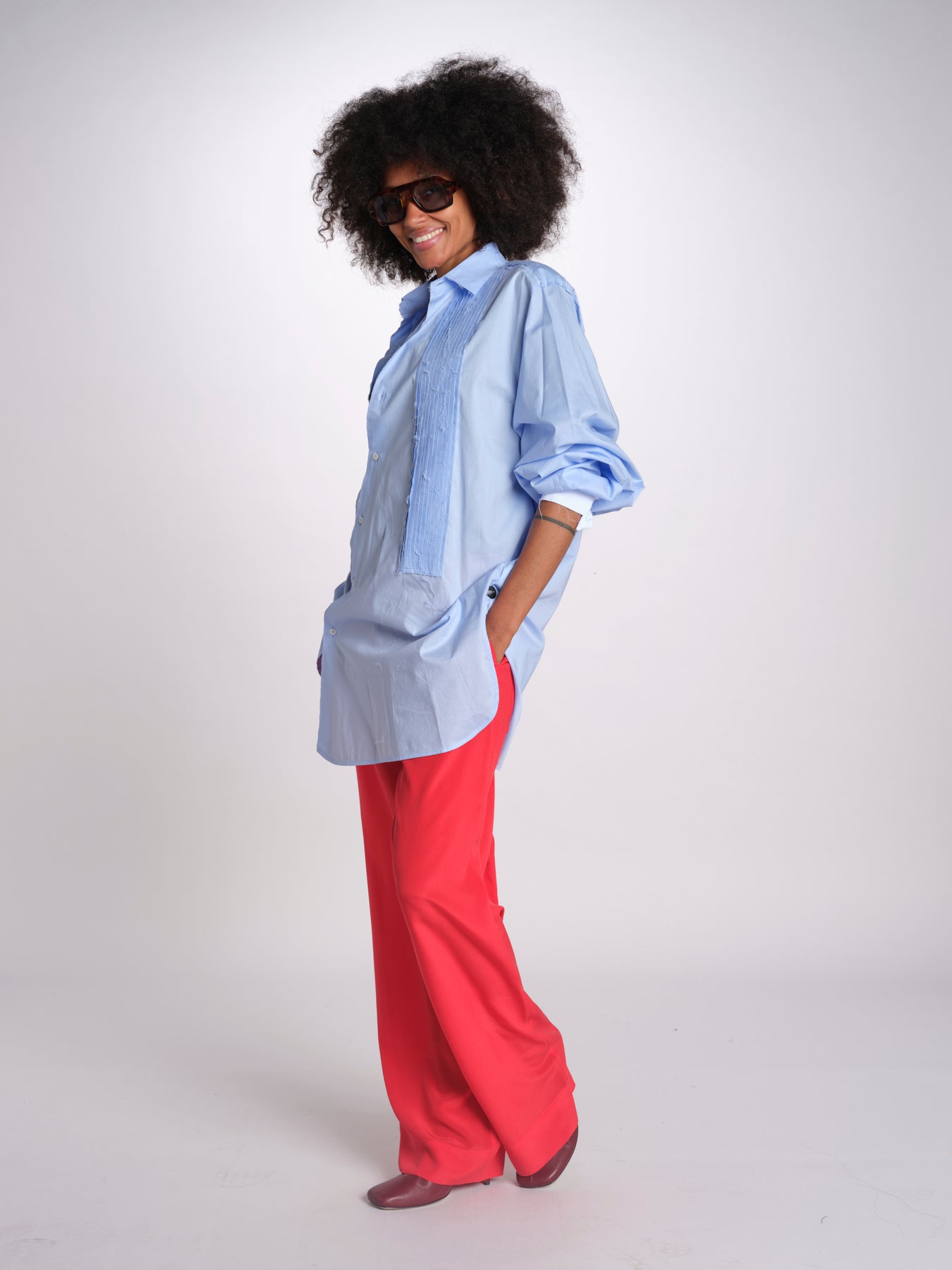 pantalone in seta MOSS MJD244 RED jejia 