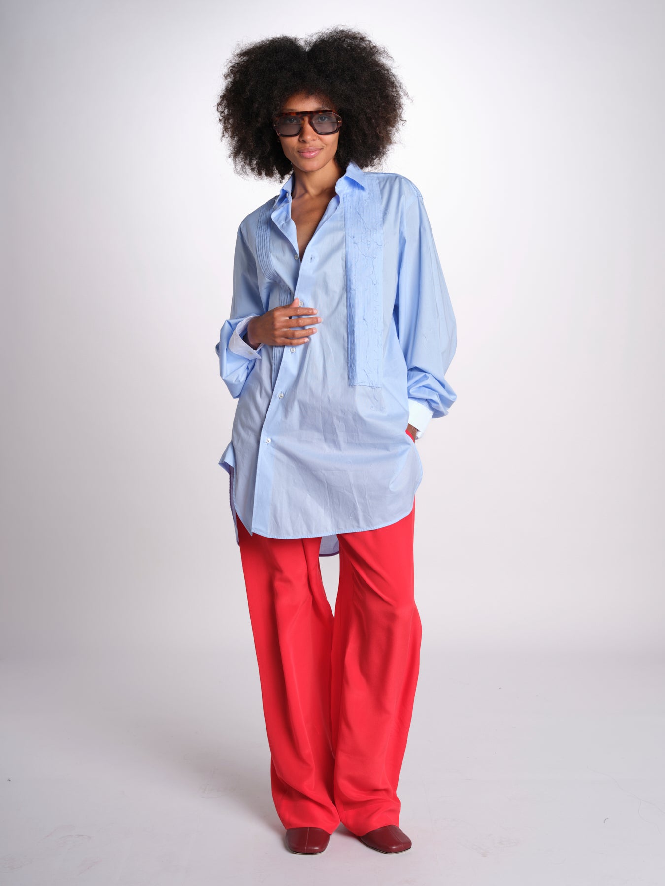 pantalone in seta MOSS MJD244 RED jejia 