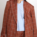 blazer over check OLLY MJD503_LOVECH BURNT CHECK jejia 