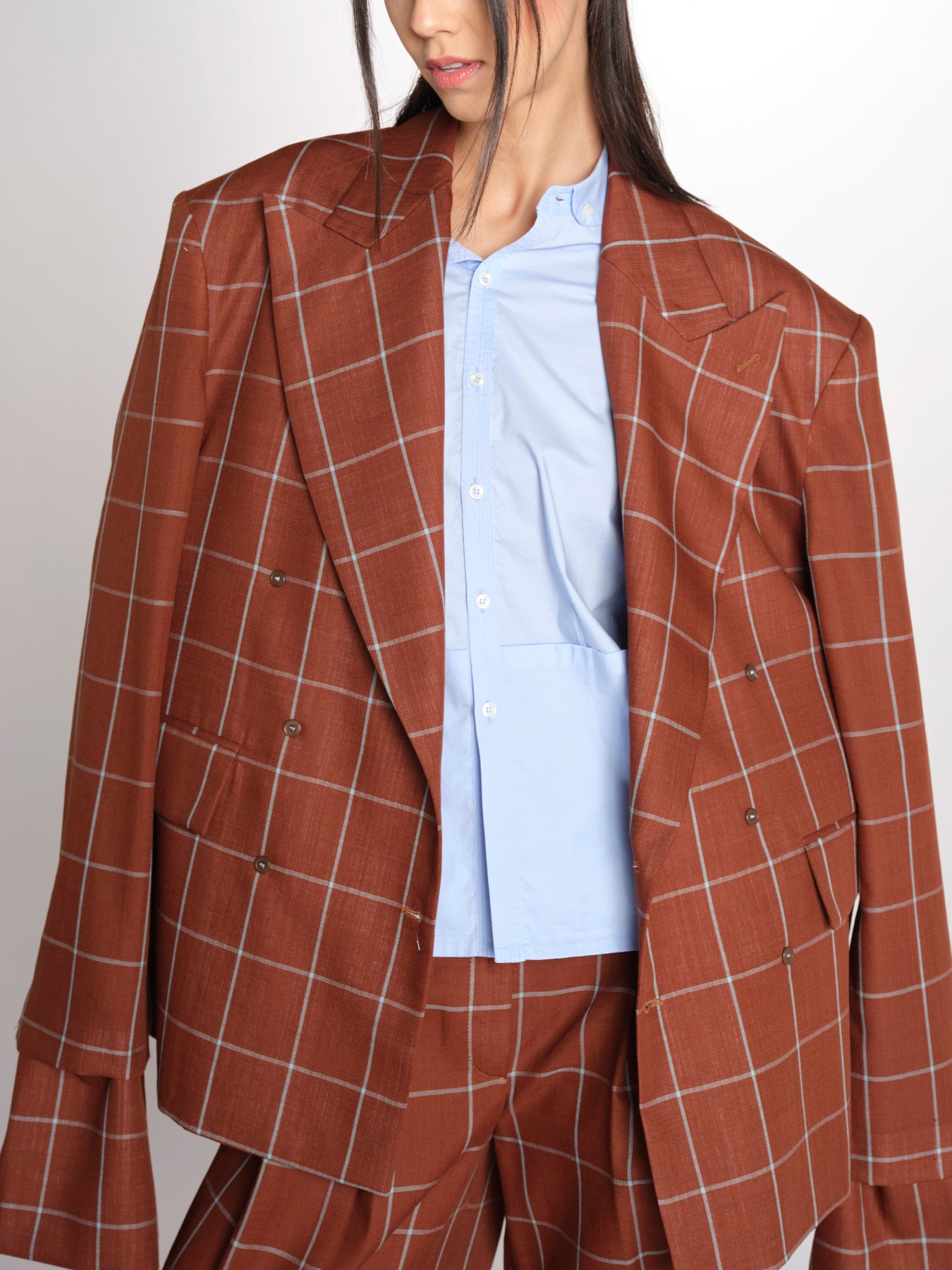 blazer over check OLLY MJD503_LOVECH BURNT CHECK jejia 