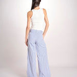 pantalone in popeline a righe RYAN MJD250_ATEX93 BLUE WHITE STRIPES jejia 
