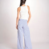 pantalone in popeline a righe RYAN MJD250_ATEX93 BLUE WHITE STRIPES jejia 
