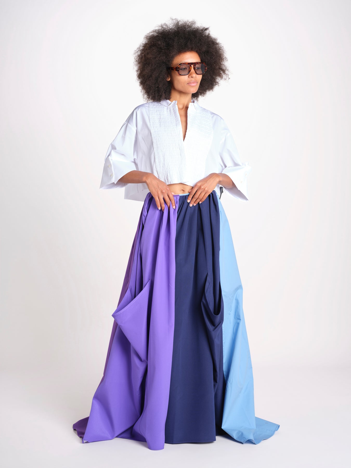 pantalone bicolor RYAN MJD431 PURPLE LIGHT BLU jejia 