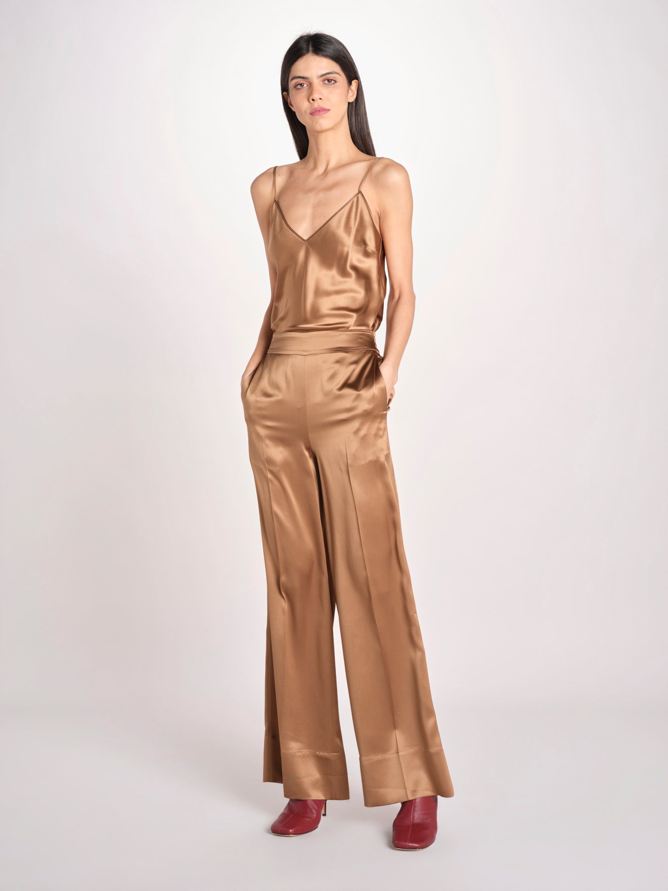 pantalone in seta JF009609 CINNAMON 0605 joseph 