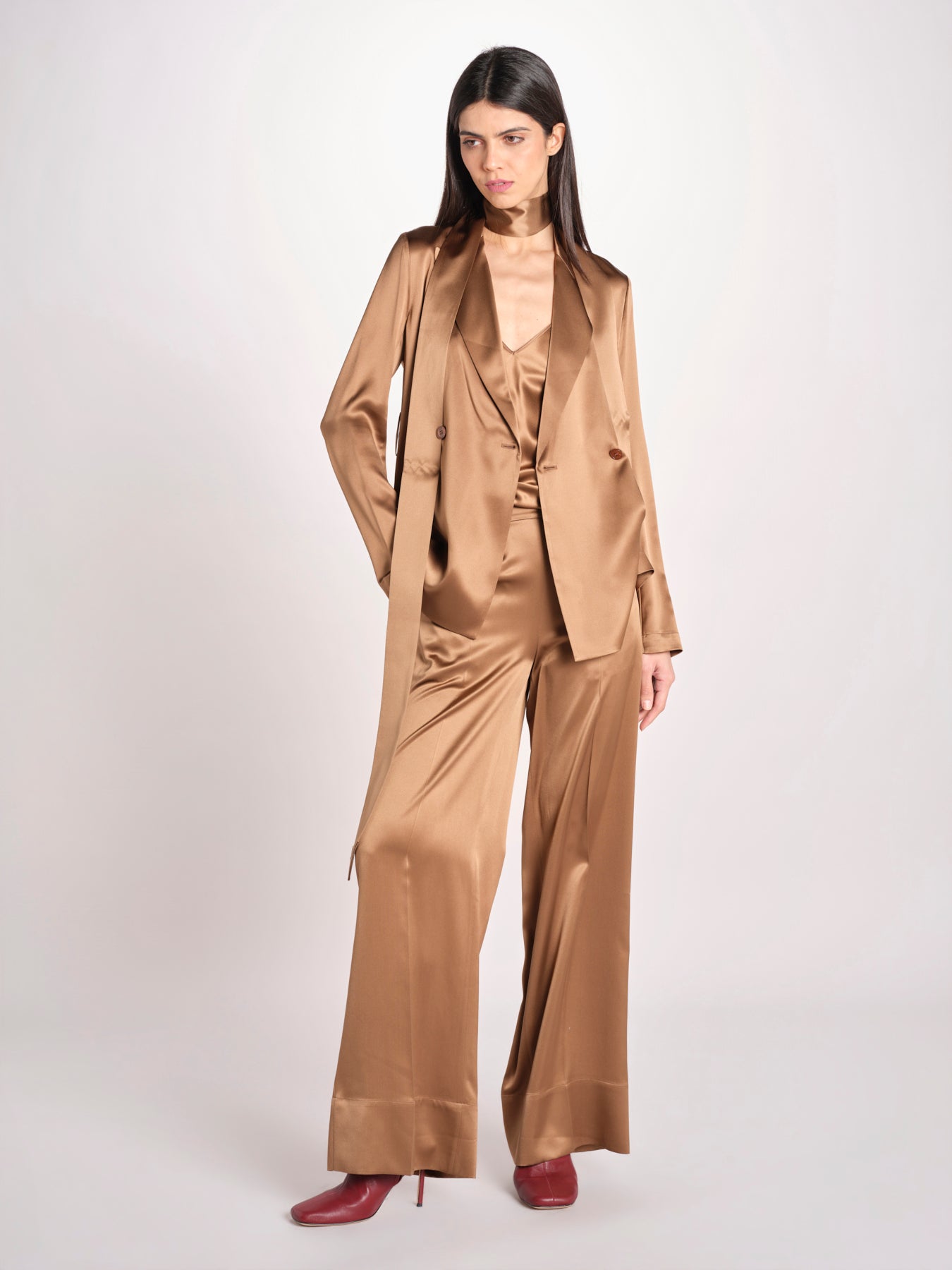 pantalone in seta JF009609 CINNAMON 0605 joseph 