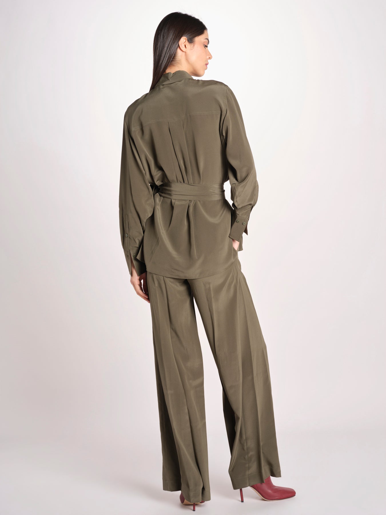 camicia in seta con tasche e fascia JF009656 PALM LEAF 2308 joseph 