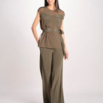 top in seta con tasche e fascia JF009657 PALM LEAF 2308 joseph 
