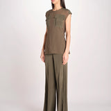 top in seta con tasche e fascia JF009657 PALM LEAF 2308 joseph 