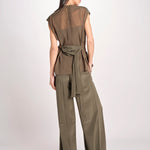 top in seta con tasche e fascia JF009657 PALM LEAF 2308 joseph 