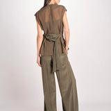 top in seta con tasche e fascia JF009657 PALM LEAF 2308 joseph 