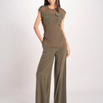 top in seta con tasche e fascia JF009657 PALM LEAF 2308 joseph 