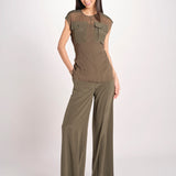 top in seta con tasche e fascia JF009657 PALM LEAF 2308 joseph 