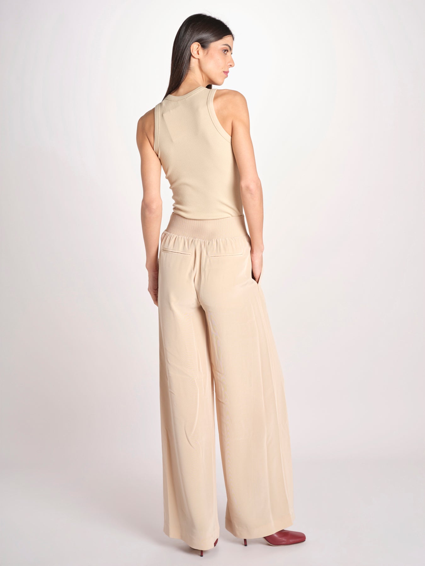 pantaloni in satin JF009671 POWDER 0801 joseph 
