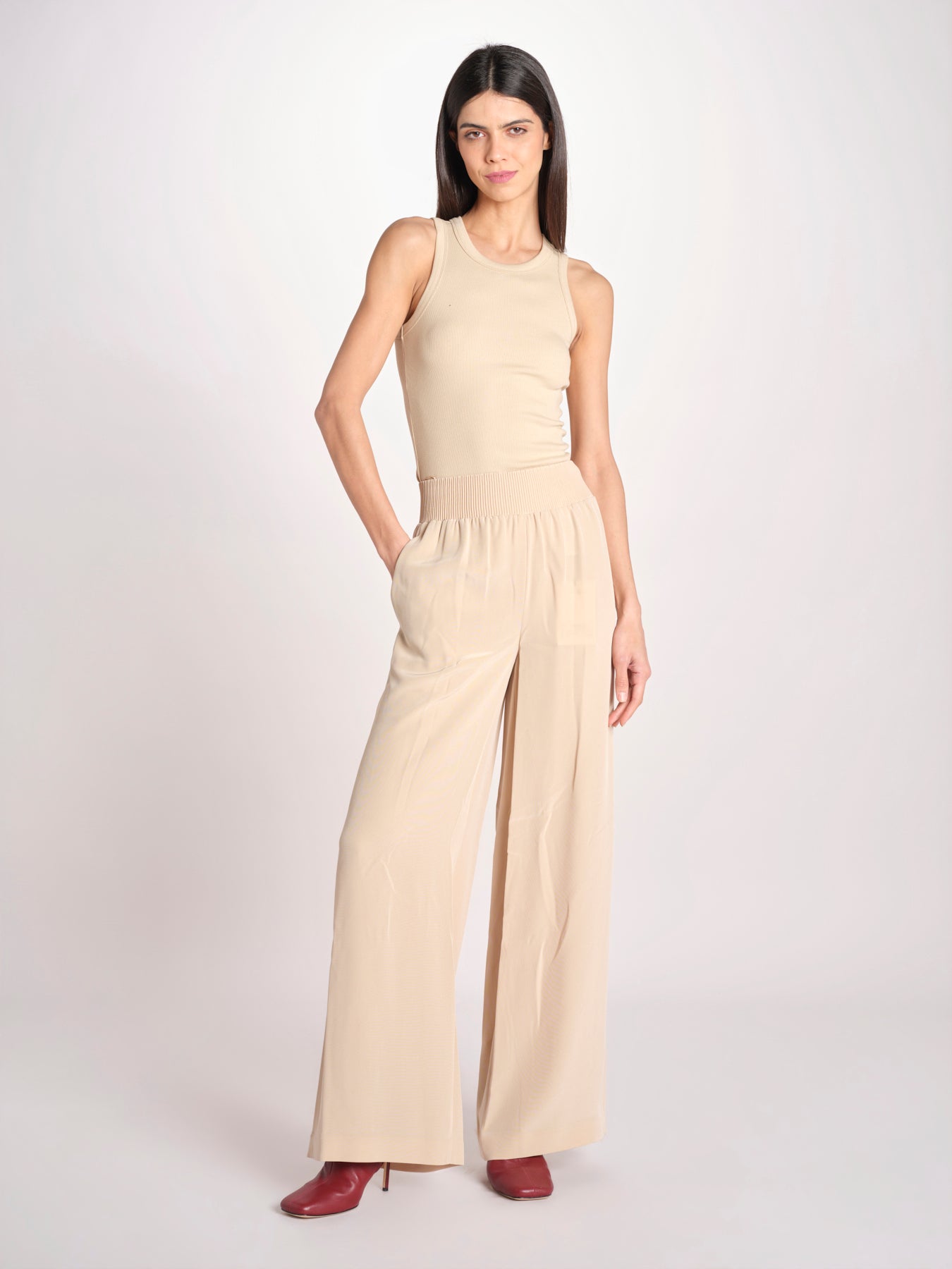 pantaloni in satin JF009671 POWDER 0801 joseph 