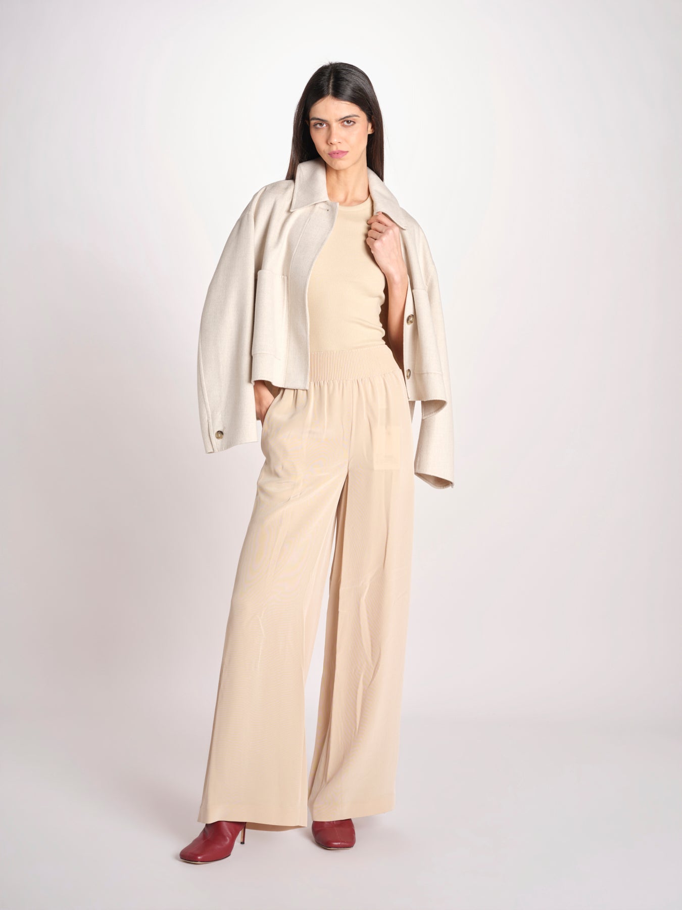 pantaloni in satin JF009671 POWDER 0801 joseph 
