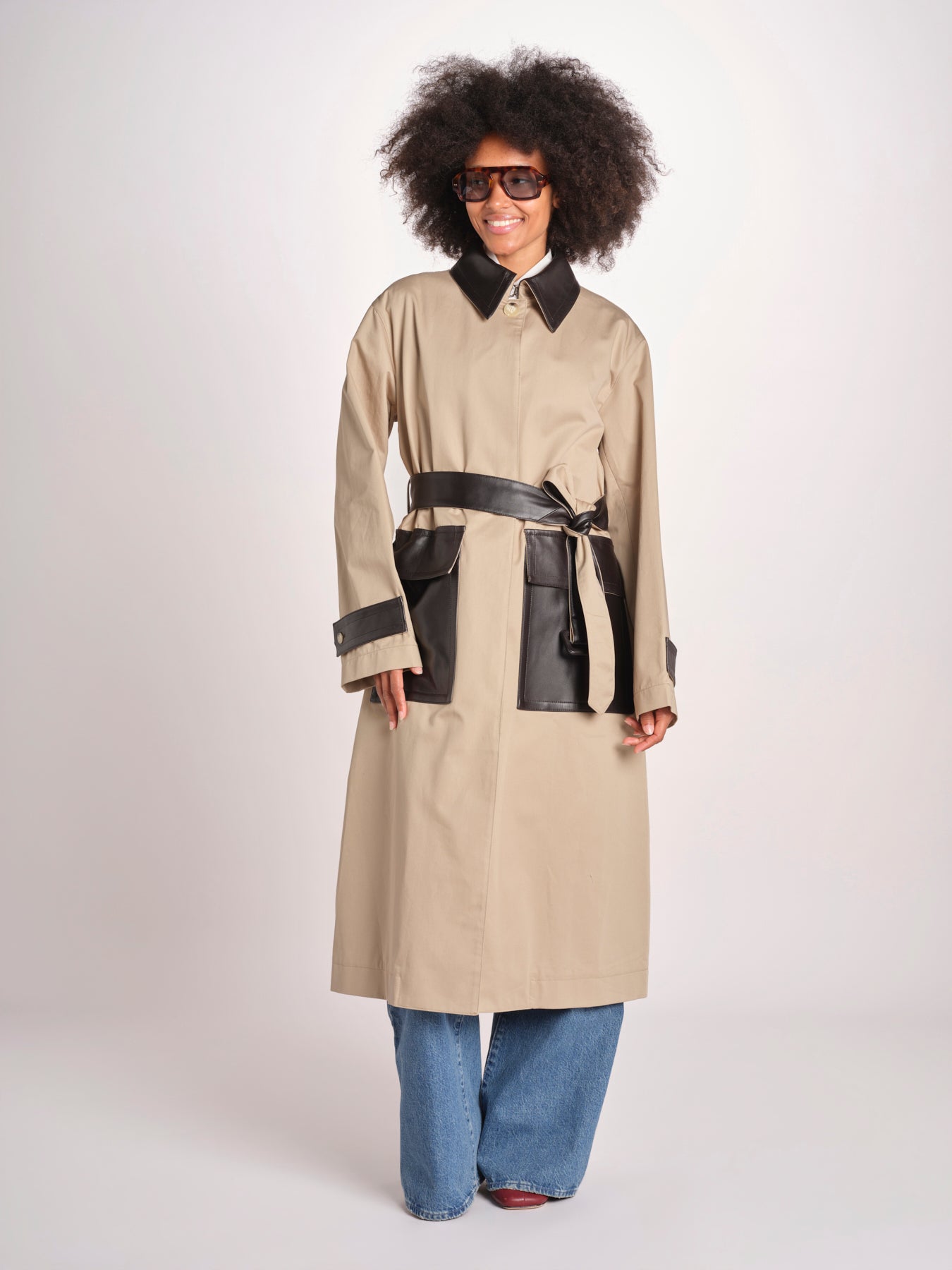 trench con tasche in pelle JF009690 DARK POWDER 1254 joseph 