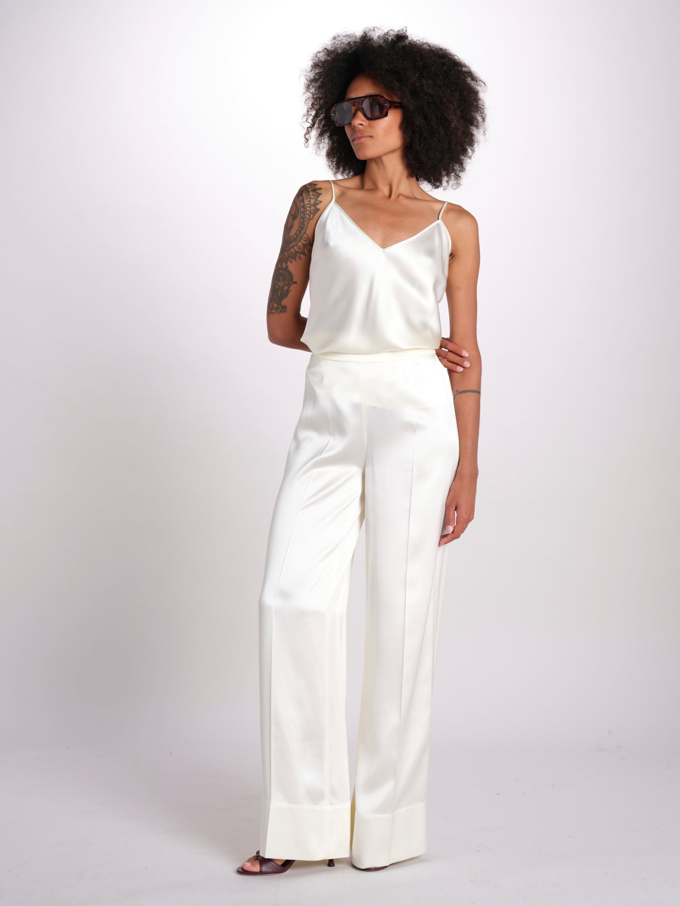pantalone in satin JF009835 IVORY joseph 