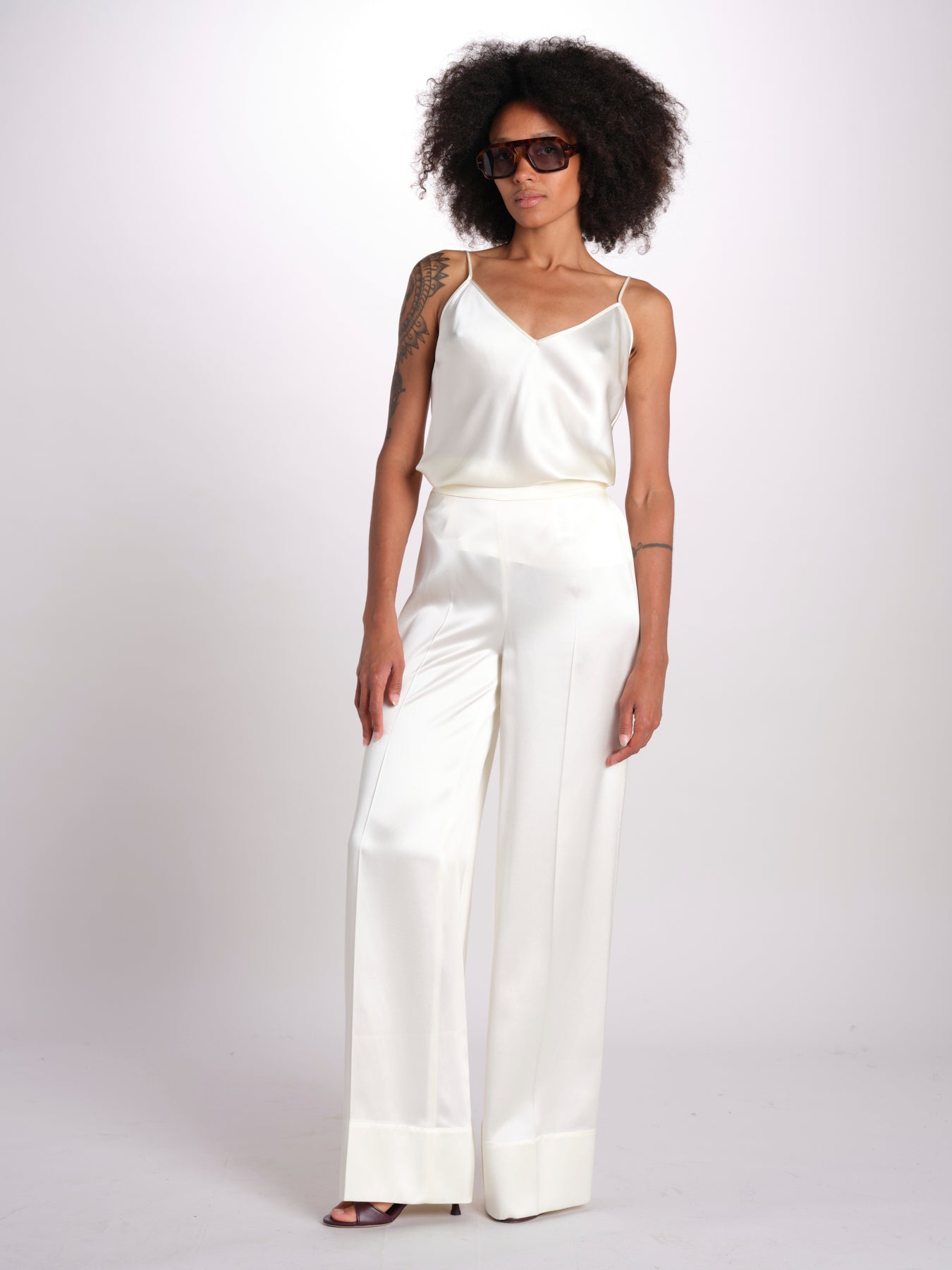 pantalone in satin JF009835 IVORY joseph 
