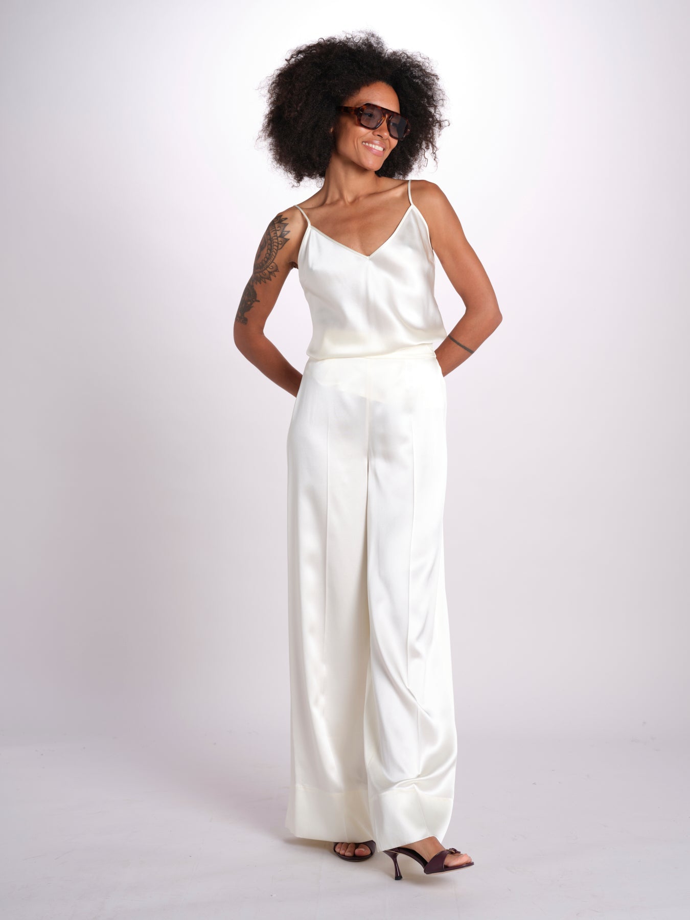 pantalone in satin JF009835 IVORY joseph 