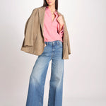 camicia in tessuto pesante collo e polsi ricamato ALVINA RED CHECKS jupe by jackie 