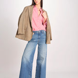 camicia in tessuto pesante collo e polsi ricamato ALVINA RED CHECKS jupe by jackie 
