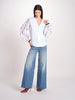 Camicia con manica a sbuffo e ricami