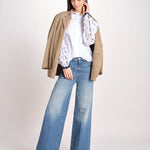 Camicia con manica a sbuffo e ricami LINDY OPTICAL WHITE jupe by jackie 