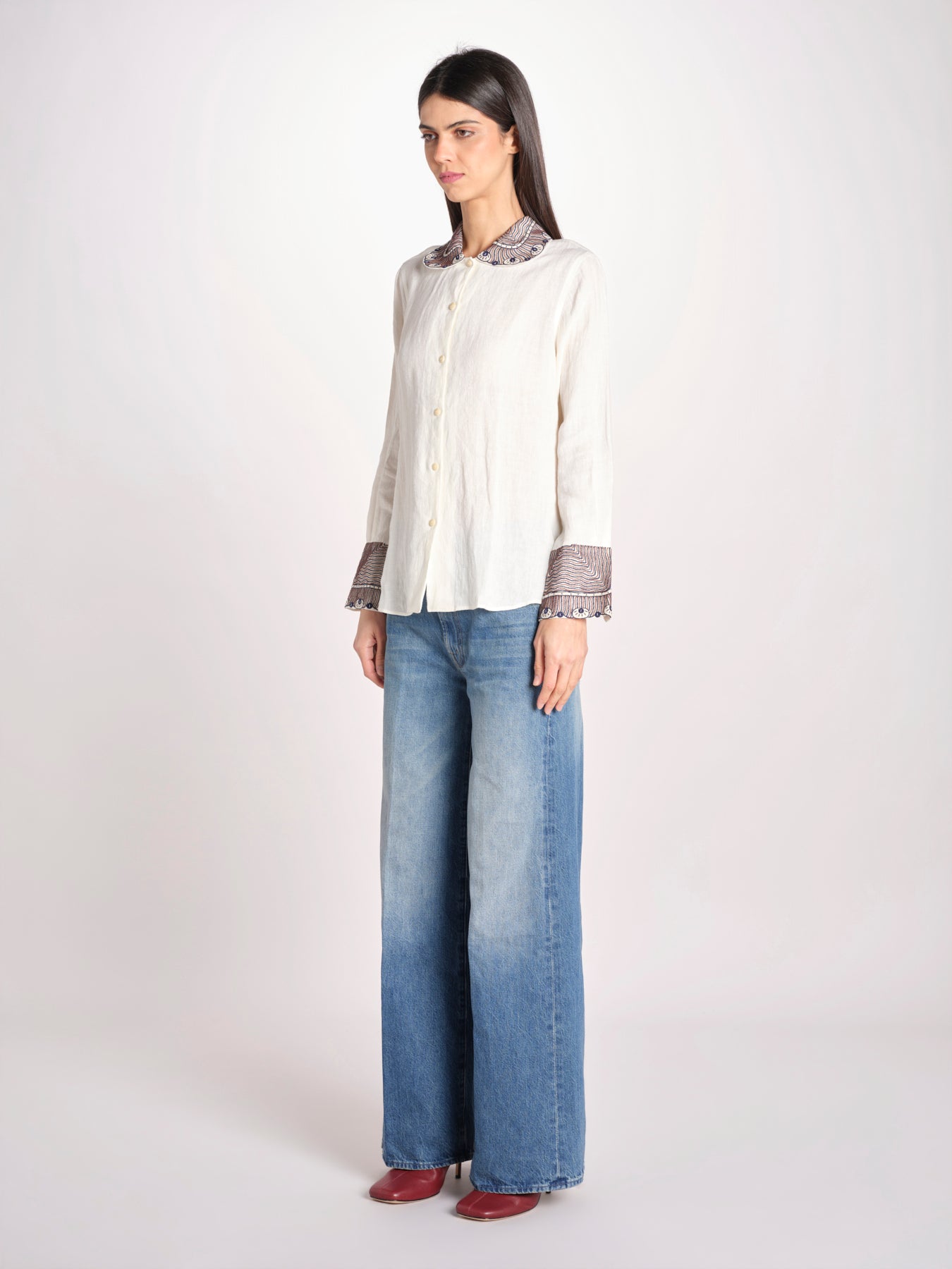 Camicia in lino LOUDI OFF WHITE jupe by jackie 