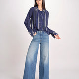 Camicia in seta LUMBER NAVY jupe by jackie 