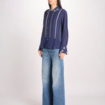 Camicia in seta LUMBER NAVY jupe by jackie 