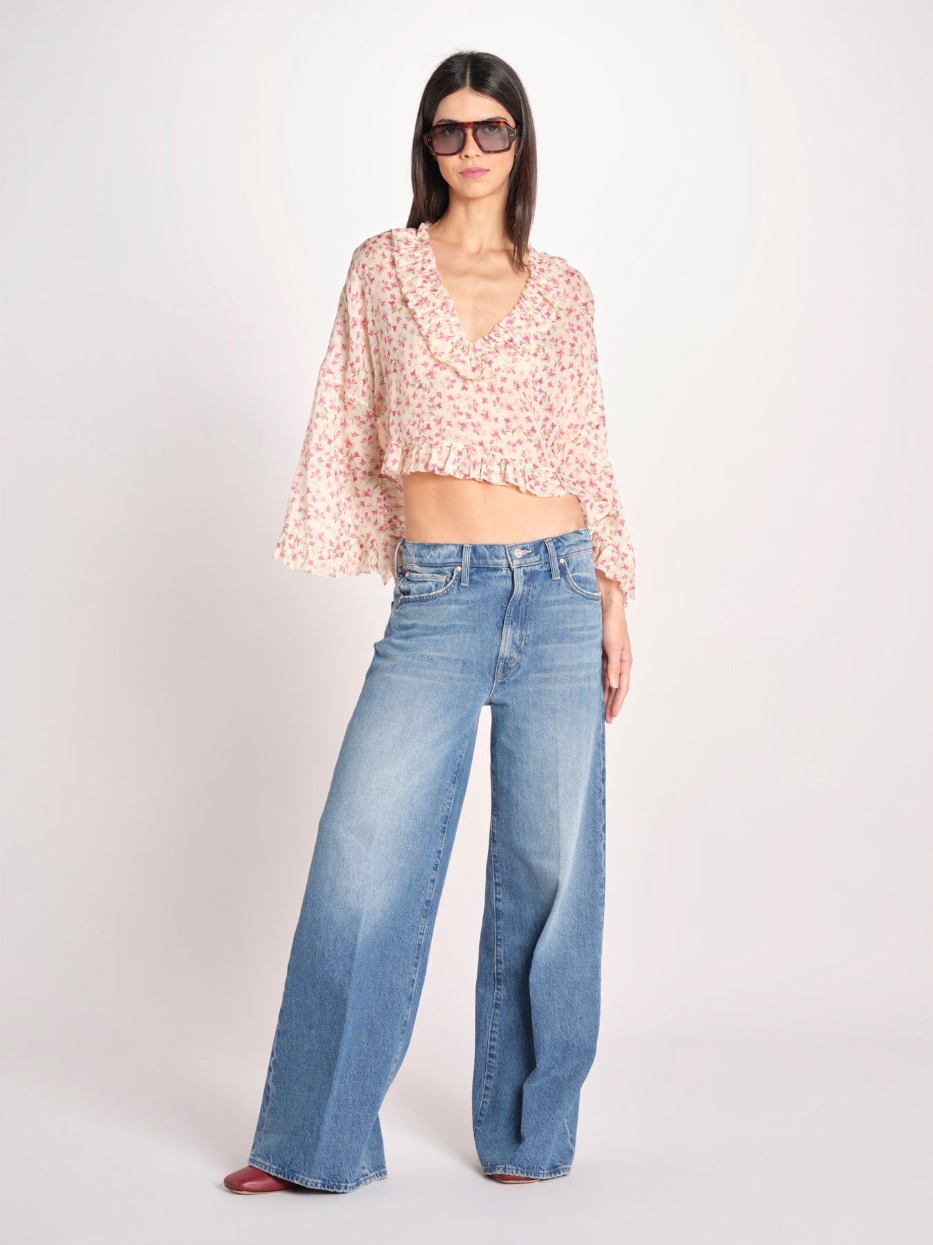 camicia manica lunga con rouches KBL0138 TE0267 kristina ti 
