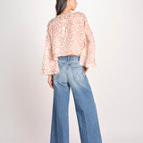 camicia manica lunga con rouches KBL0138 TE0267 kristina ti 