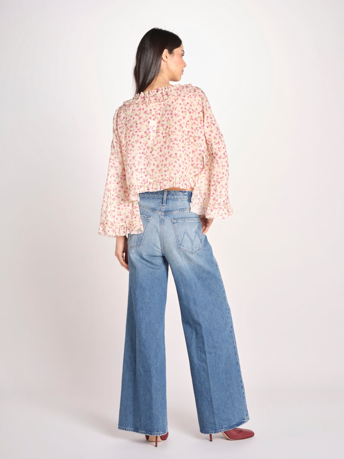 camicia manica lunga con rouches KBL0138 TE0267 kristina ti 