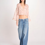 camicia manica lunga con rouches KBL0138 TE0267 kristina ti 