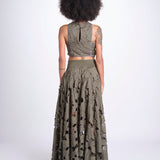 gonna luna con fiori intarsiati CALISTO M5310 PESTO lace the label 