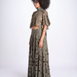 top con fiori intarsiati KOUFONISI M1721 PESTO lace the label 
