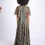 top con fiori intarsiati KOUFONISI M1721 PESTO lace the label 