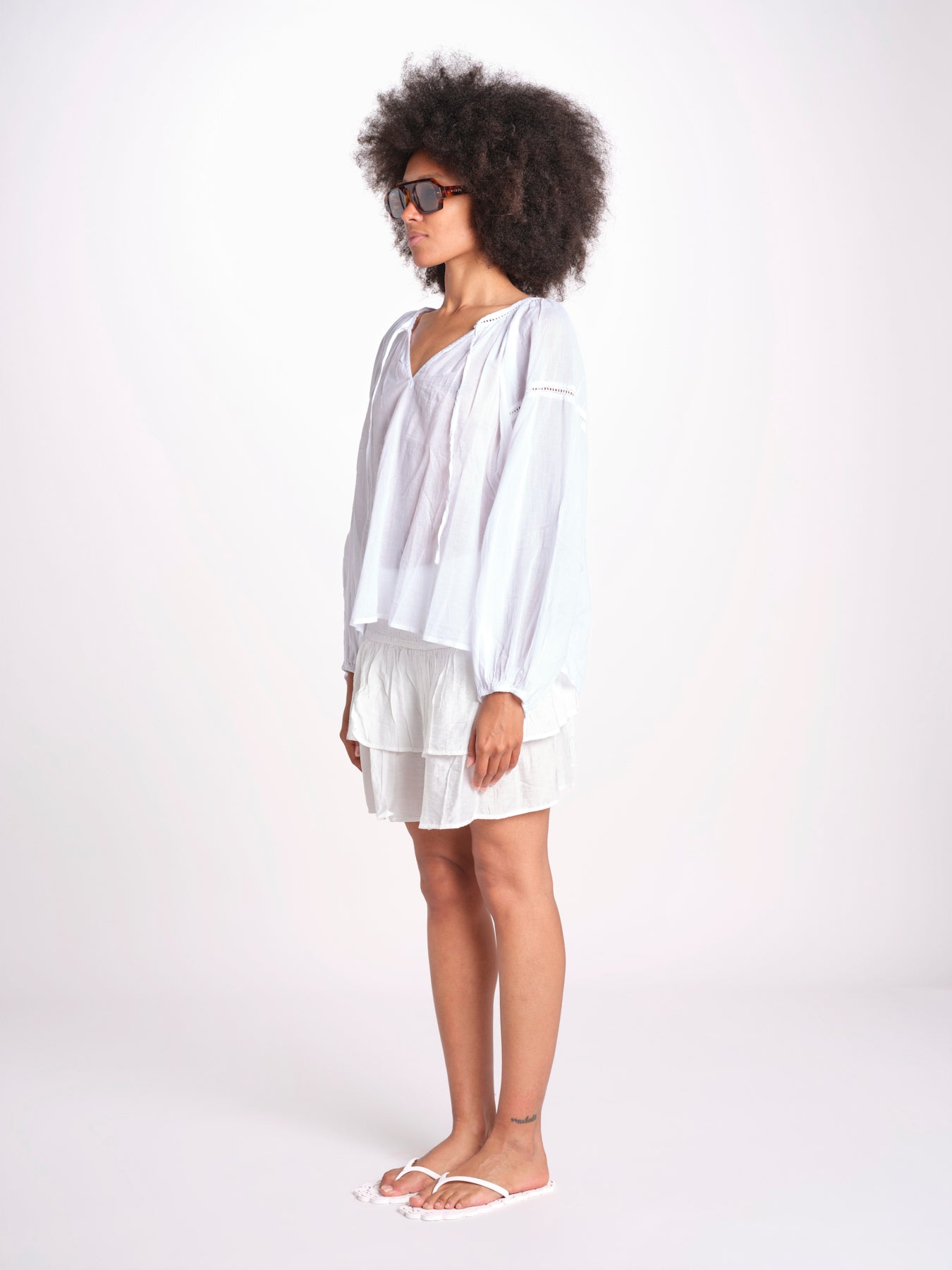 camicia voille nervature ALEXANBLATU BLANC laraethnics 