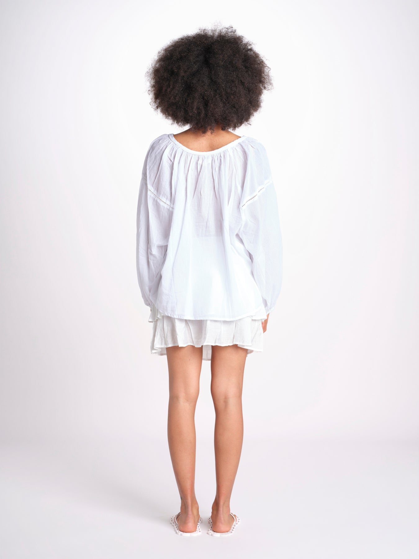 camicia voille nervature ALEXANBLATU BLANC laraethnics 