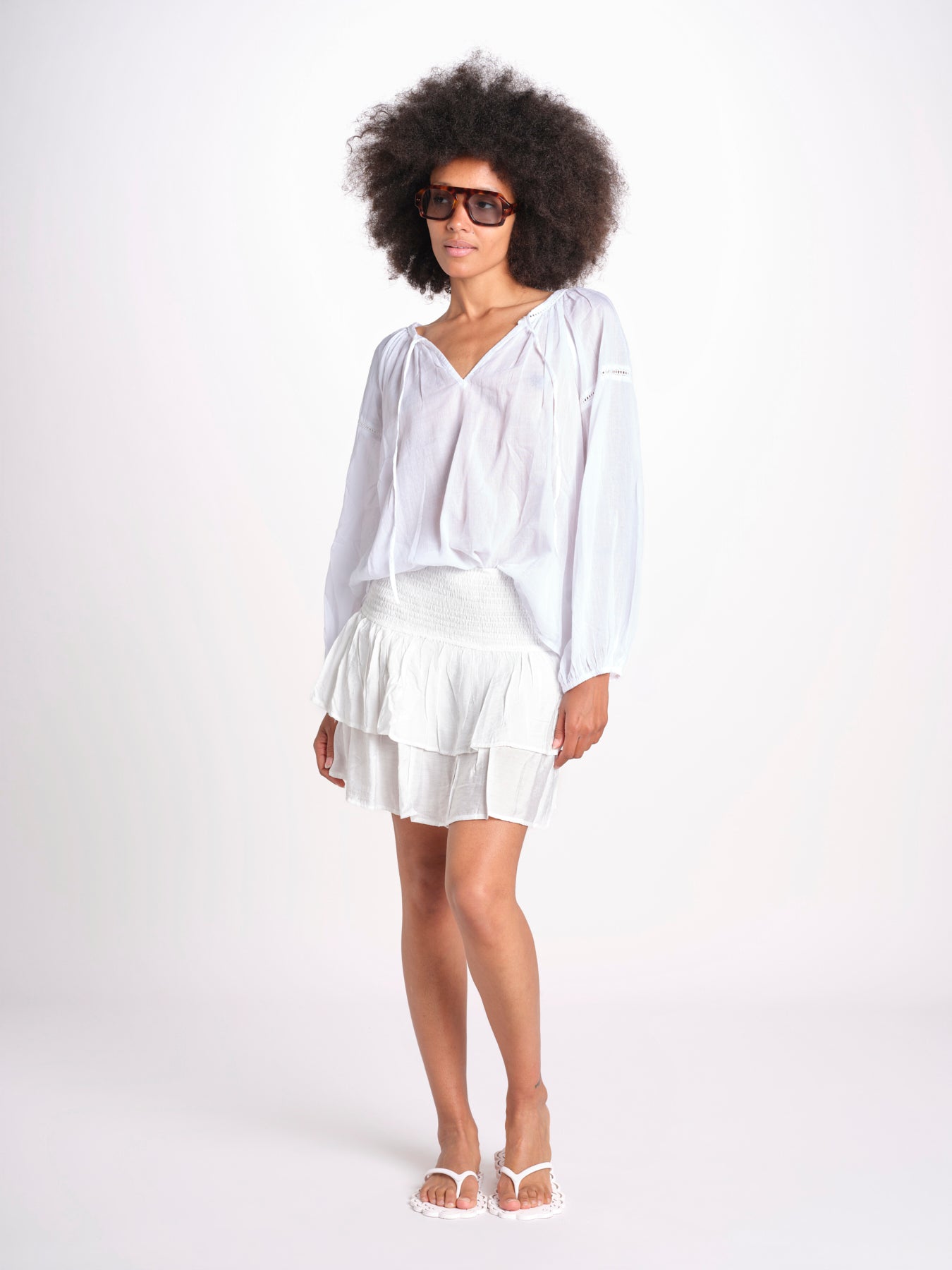 camicia voille nervature ALEXANBLATU BLANC laraethnics 