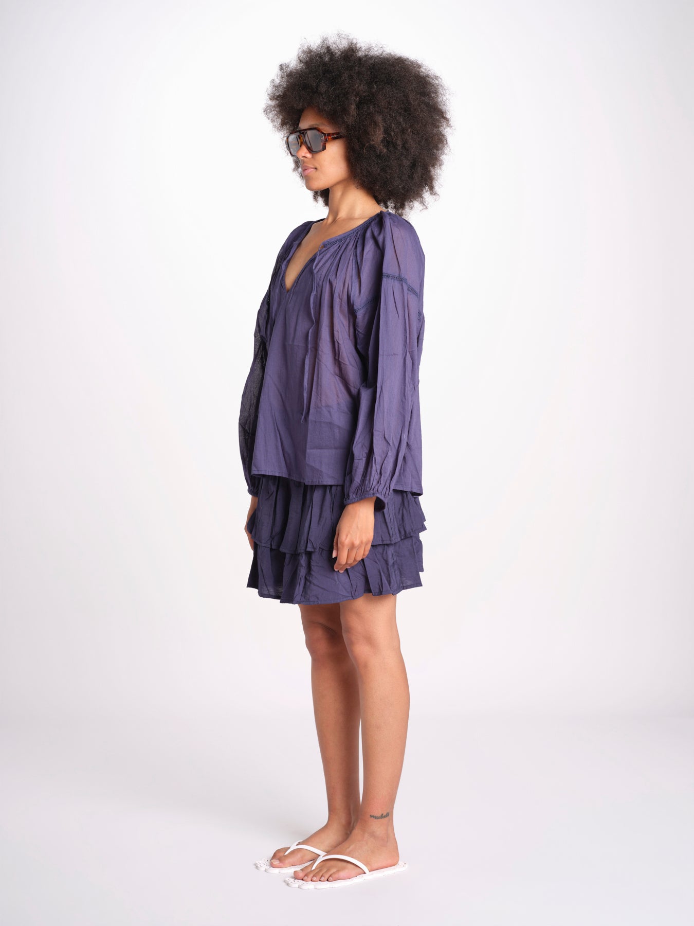 camicia voille nervature ALEXANBLATU ENCRE laraethnics 